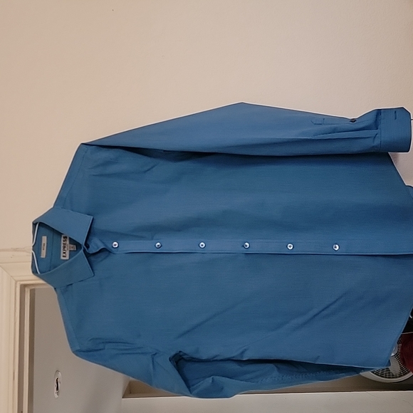 Express, Fitted Medium, Light blue, none Iron dress shirt - Picture 1 of 1